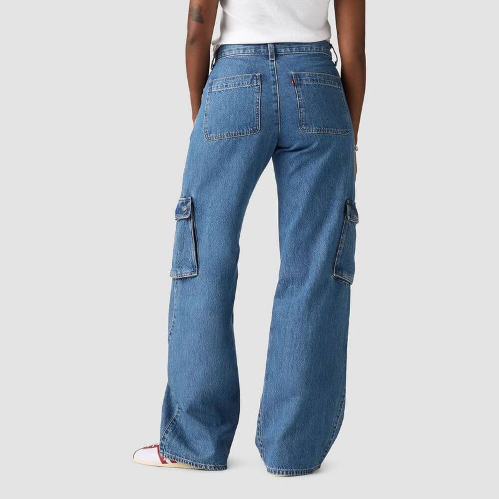 Open Box - Levi's -  Women's Superlow Loose Jeans - All Over Blu Blue - Picture 3 of 3